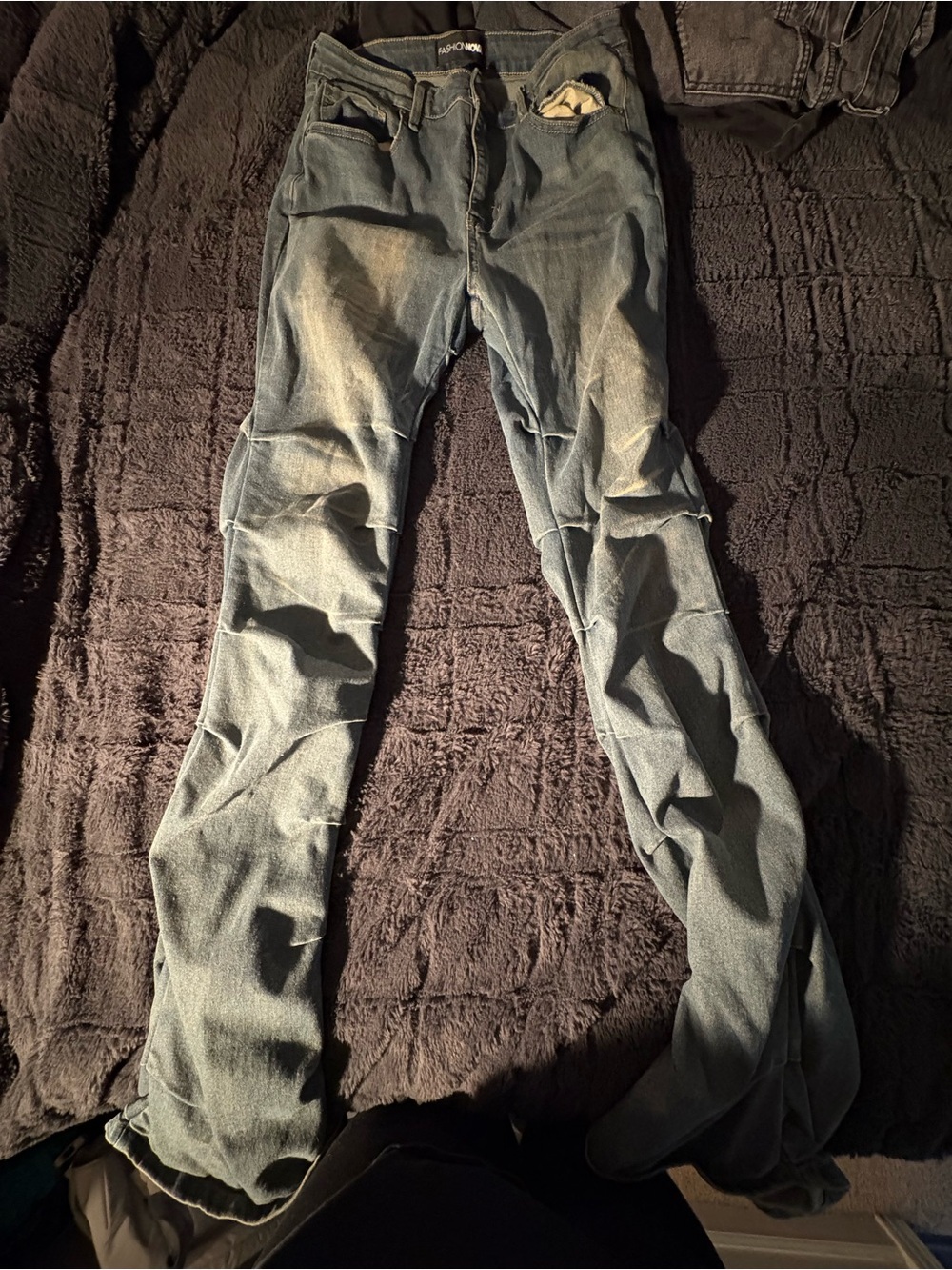 Fashion Nova Women's Faded Light Blue Skinny Jeans